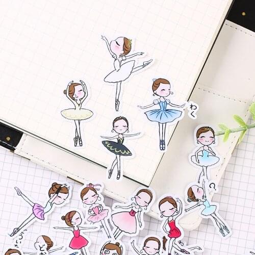 31pcs Cute Ballet girl Kids Fun Paper Stickers Homemade Bookkeeping Decals on Laptop / Decorative scrapbooking / DIY stickers