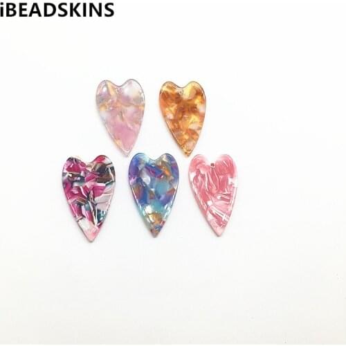 New arrival! 39x23mm 50pcs/lot acetic acid heart shape charm for earrings accessories/Earring parts Jewelry Findings making
