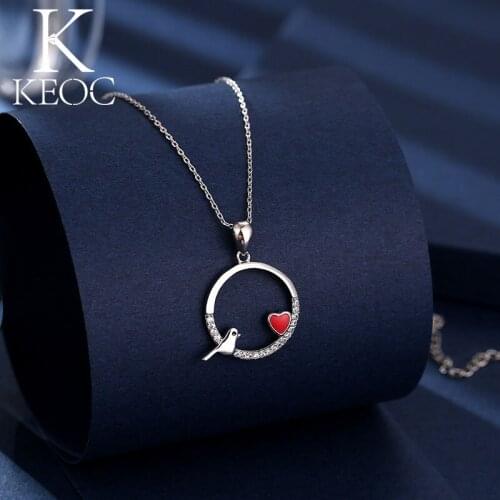 Keoc Romantic New Circle Love Bird Lady Pendant Necklace Animal Necklace Wedding Valentines Day Jewelry Gift Accessories