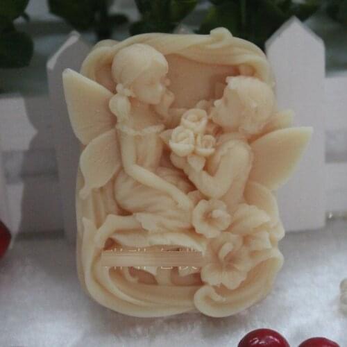 PRZY Flower Fairy Soap Silicone Mold Handmade Soap Moulds Making Mould Clay Resin Aroma Stone Rubber DIY Girl and Boy