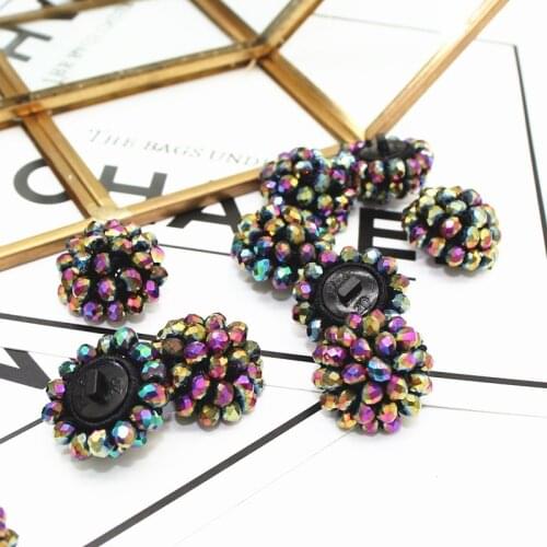 Crystal Buttons Handmade Beaded Buttons Childrens Sweaters Shirts Coats Decorative Buttons Earrings Rings Jewelry Accessories