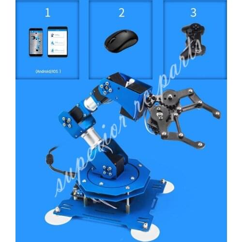 XArm 6DOF Full Metal Robotic Arm Manipulator with Scratch/Arduino Remote Control for DIY Educational