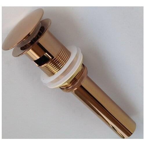 Luxury Rose Gold Copper Brass Large Round Cap Pop UP Bathroom Sink Drain With Overflow asd040