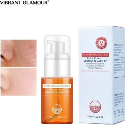 VIBRANT GLAMOUR Pore Minimizer Serum Salicylic Shrink Moisturizing Whitening Oil Control Remove Blackhead Acne Skin Care 30ml