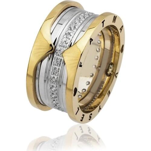 Tesbihane Name Written Zircon Special Design 925 Sterling Silver Female Wedding Rings