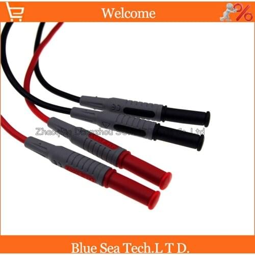 Copper 4mm audio banana plug extended cord with 1M cable 14AWG, 15A CATIII 1000V,Silicone test cable for multimeter