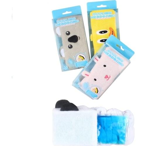 Baby Care Head Cool Down Relieve Migraine Headaches Fever Cartoon Animal Baby Support Ice Hot Cooling Down Towel Wholesale