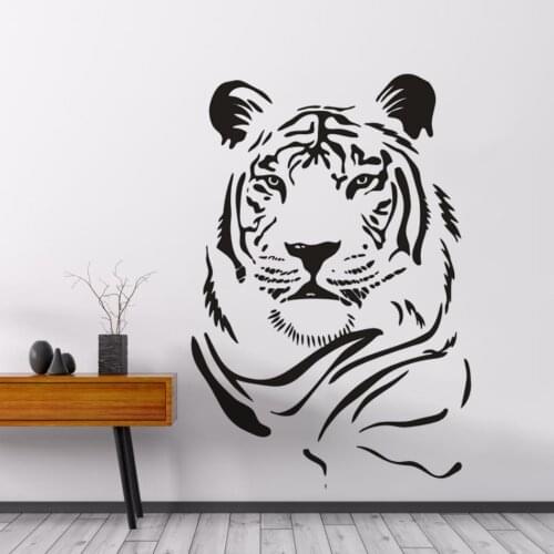 Wild Animals Wall Stickers Tiger Head Vinyl Decal Forest Theme Wall Mural Tiger Power Style Wall Poster Tiger Wallpaper AZ653