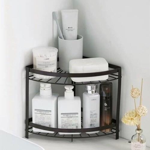 High Quality Iron art Corner Shower Shelf Bathroom Shampoo Holder Kitchen Goods Storage Rack Organizer Shelf