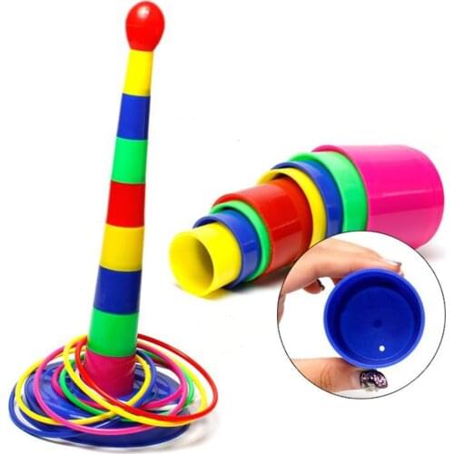 [Funny] Sport games Puzzle Kids Hoopla Ring Toss Cast Circle Sets Game Stack Up Nesting Tower Colorful Toy baby Educational Toy