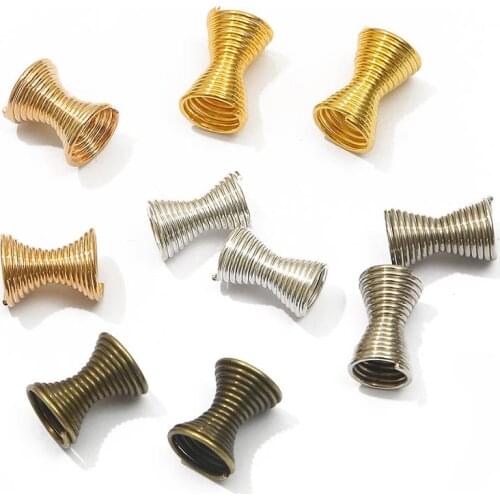 30pcs Metal Spring Funnel Shape Spacer Beads Caps Beading DIY Findings End Caps Bead Stoppers For Jewelry Makings Accessories