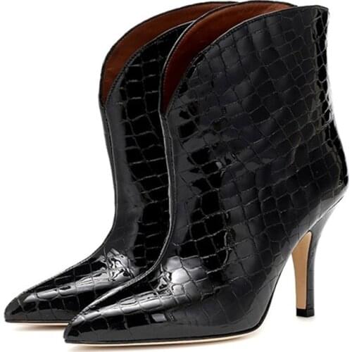 New Autumn Winter Soft Leather Women Ankle Boots Sexy High Heels Riding Boots Dress Party Shoes Woman Buckle Female Short Boots