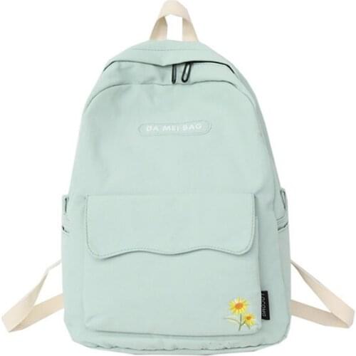Sunflower Embroidery Women Backpack Girls School Backpacks For Teenagers Nylon waterproof Bookbag Mochilas
