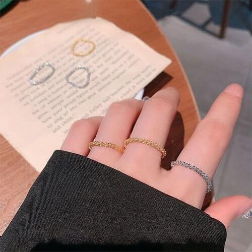 New Arrived 925 Sterling Silver Sparkling Ring Simple Style Versatile Decorative Compact Index Finger Ring Women Fashion Jewelry