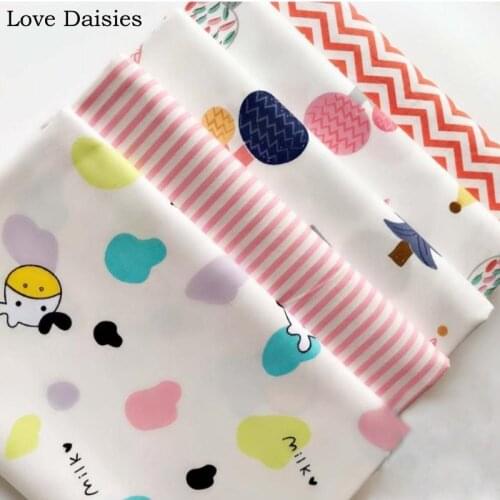 100% cotton twill cloth cartoon cute cow trees orange chevron stripe fabrics for DIY crib bedding sheet cushion handwork decor