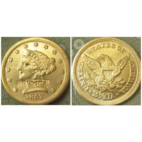 2.5 Liberty Gold 1857-S copy coins