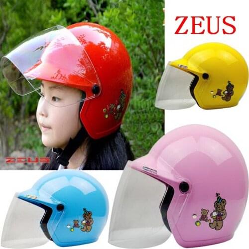 2019 New Taiwan ZEUS children half helmet motorcycle electric bicycle helmets four seasons boys/girls baby safety helmet size S