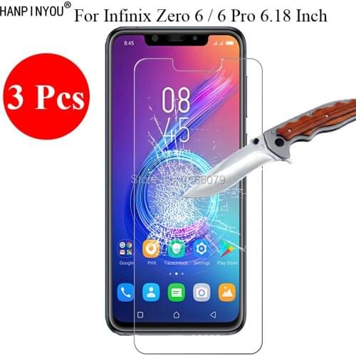 3 Pcs/Lot New 9H 2.5D Tempered Glass Screen Protector For Infinix Zero 6 / 6 Pro 6Pro 6.18" Protective Film Guard + Clean Tools