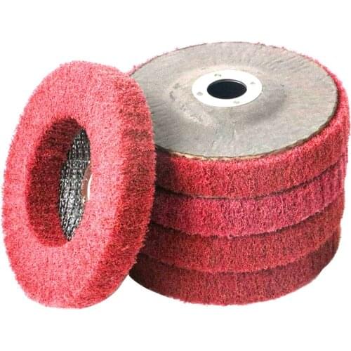 5 Pcs 100MM Stainless Steel Flywheel Grinding Polishing Wheel Abrasives Grinding Polishing Strip Disc Fiber Impeller Sand Polish