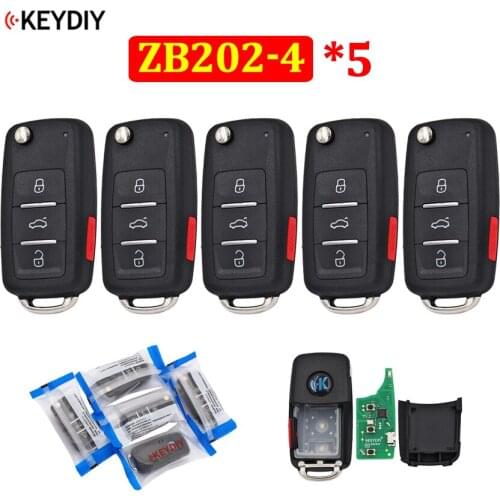 5Pcs/Lot KEYDIY New Type ZB202 KD ZB202-4 202AJ Multi-functional ZB Remote Smart Car Key for KD-X2 Fit for More than 2000 Models