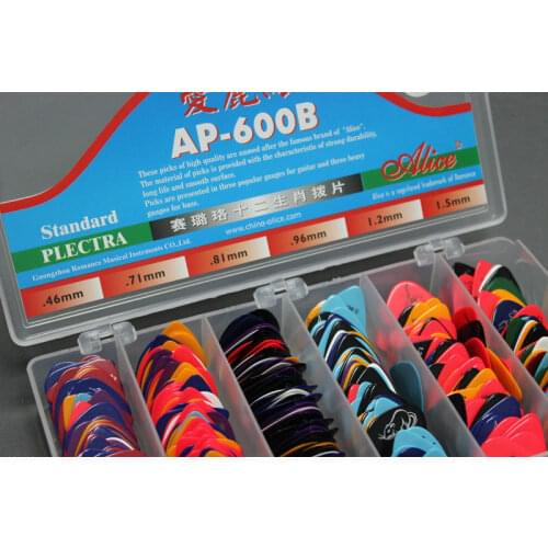 600pcs/Box AP-600B Celluloid Chinese Zodiac Acoustic Electric Bass Guitar Picks Plectrums + Case 0.46/0.71/0.81/0.96/1.20/1.50mm