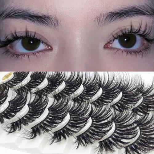 8 Pairs/box 4D Mink False Eyelashes Thick Dramatic Wispies Fluffy Eyelash Extension Volume Handmade Faux Mink Lashes Makeup 25mm