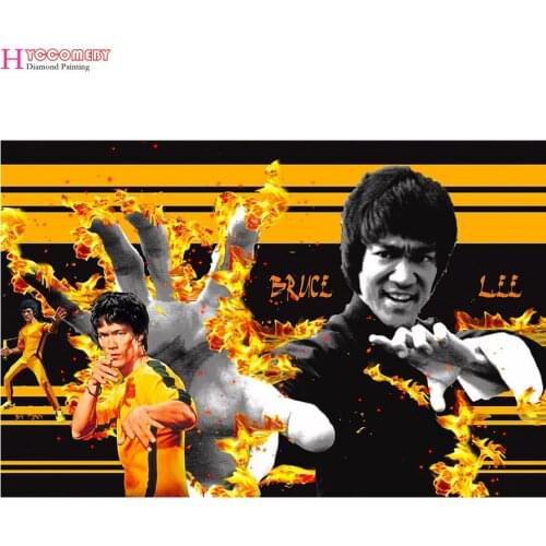 DIY Diamond Painting Cross Stitch Kung Fu Superstar Bruce Lee Crystal Crystal Needlework Diamond Embroidery Complete Decorative