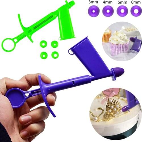 4 Sizes Plastic Pearl Applicator Cake Decoraing Tools With 3/4/5/6MM Silicone Nozzles DIY Baking Tool Cake Decoration Dropship