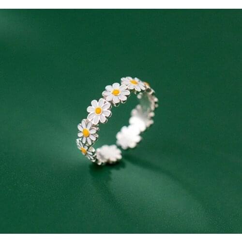Bohemian Fashion Sunflower Opening Adjustable Ring Birthday Anniversary Jewelry Gift For Women