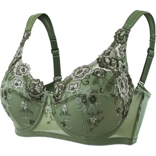 Womens Sheer Lace Unlined Full Cup Underwire Bra Full Figure Plus Size Bra 34 36 38 40 42 44 46 48 B C D E