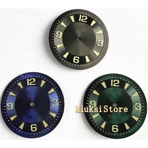Corgeut 1pcs 33.5mm black/green/blue Dial fit ETA 2836/2824, Miyota 8205/8215/821A/82series,Mingzhu DG 2813/3804 movement