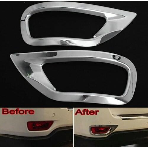 For Jeep Grand Cherokee 2011 2012 2013-2019 ABS Chrome Rear Reflector Fog Light Lamp Cover Trim Bezel Frame Car Styling