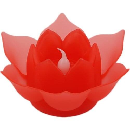 Simulation Flower Lotus Lamp Shape LED Electronic Candle Lamp Nightlight For Living Room Home Decoration