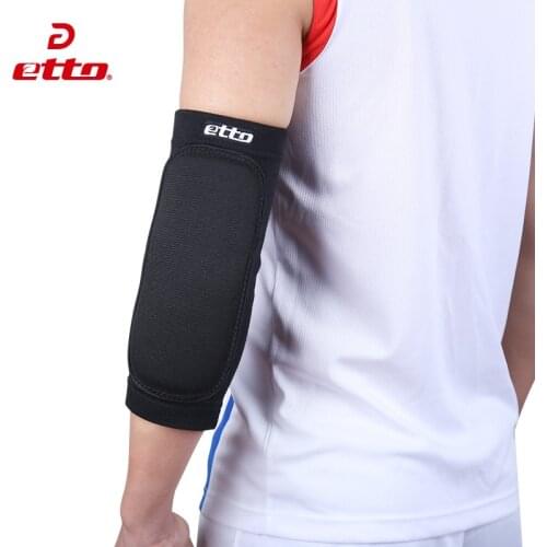 Etto 1 Pair Elastic Breathable Elbow Pads For Volleyball Basketball Thickened Sponge Protection Elbow Support Sport Kits HBP040