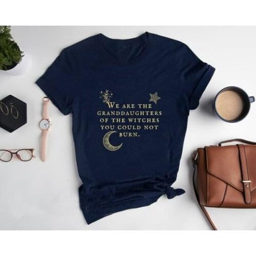 We Are The Granddaughters of the Witches Shirt You Could Not Burn Witch Feminist Gift Halloween graphic quote tees youngs tops