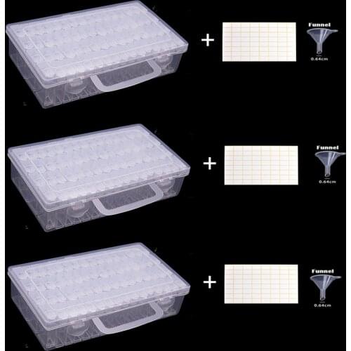 Diamond Painting Storage Box with 64/128/192/256 Grids Portable Bead Storage Container 5d Diamond Embroidery Accessories Tools