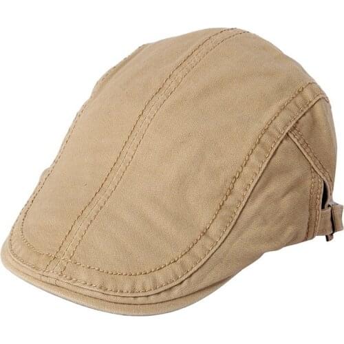 2019 Spring and Autumn Men Cap Hats Berets British Western Style Cotton Advanced Flat Ivy Cap Classic Vintage Pure Beret Cap