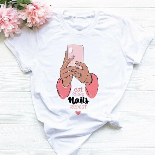 2021 Summer New T-shirt Womens T-Shirt Cartoon Graphic Womens Clotheing T-shirt Tops Pattern O-neck Short Sleeve Women Oversize