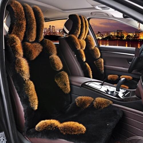 New arrival fox skin and wool car seat cover cushion fashion and comfortable 5 seats covers for 1 set car seat cover cushion