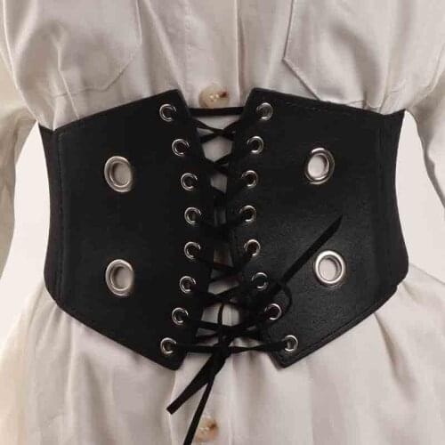 New Corset Pu Leather Elastic Wide Belt For Women Waist Straps All-match Female Clothes Dress Waistband Body Shaping Cummerbunds