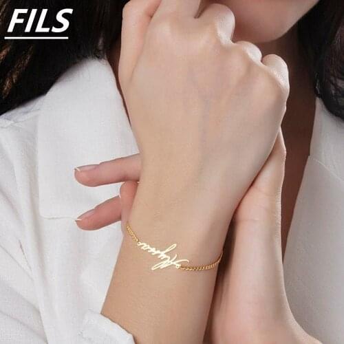 Gift Custom Name Bracelet On A Cuban Chain Men Personalized Stainless Steel Jewelry Custom Bracelet Nameplate Anklet Custom Gift