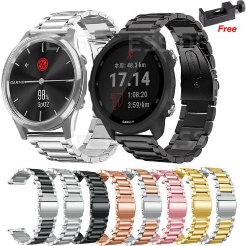 20mm Stainless Steel Watch Band Loop For Garmin Forerunner 245 645 158 55 Bracelet Wrist Strap Clasp For GarminMove 3 Luxe Style