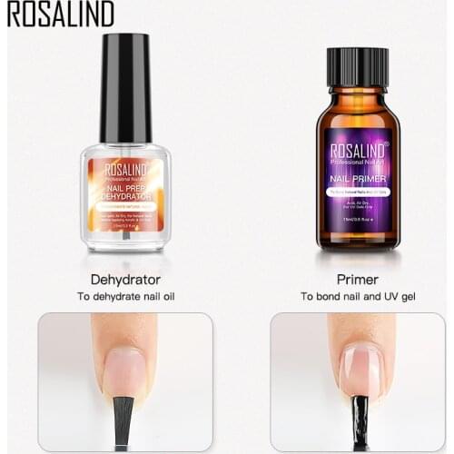 ROSALIND 15ML Nail Dehydrator Gel Polish Nail Primer No Need Curing Air Dry For Nails Art Base Top Coat Long Lasting Gel Lacquer