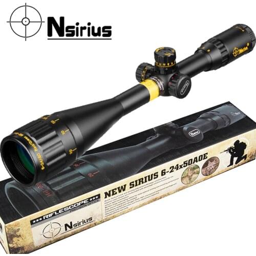 Nsirius 6-24X50 Aoe Goud Tactical Riflescope Optical Sight Rood Groen Llluminate Crosshair Hunting Rifle Scope