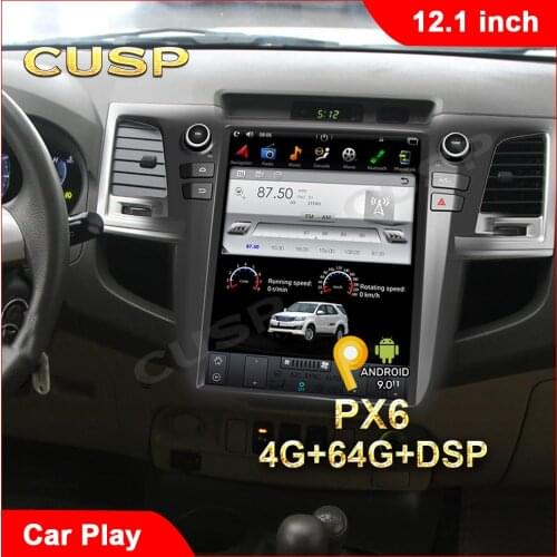 Tesla style vertical Android 9.0 for TOYOTA Fortuner/HILUX Revo 2004-2015 Manual A/C GPS Nagavition Car radio player 12.1inch