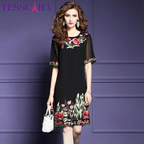 Летние платья больших размеров TESSCARA China At AliExpress