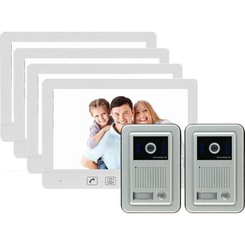 New 10.1" TFT Color LCD Display Video Door Phone Intercom Doorbell System Kit IR Night Vision Rainproof Security Camera For Home