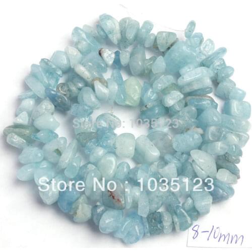 High Quality 5-8mm Natural Aquamarines Freeform Gravel DIY Gems Loose Beads Strand 40cm Jewelry Making Free Shipping w392