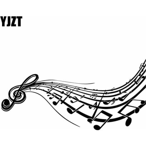 YJZT 16.2CM*8CM Music Window Vinyl Decal Dazzling Car Sticker Black/Silver C27-0057