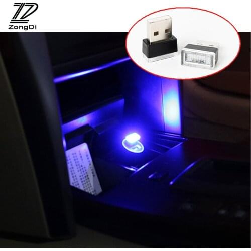 ZD 1PC Car USB LED Atmosphere Lamp For BMW X5 E53 F10 VW Golf 4 7 5 Tiguan Kia Rio Honda Fiat 500 cigarette lighter Accessories